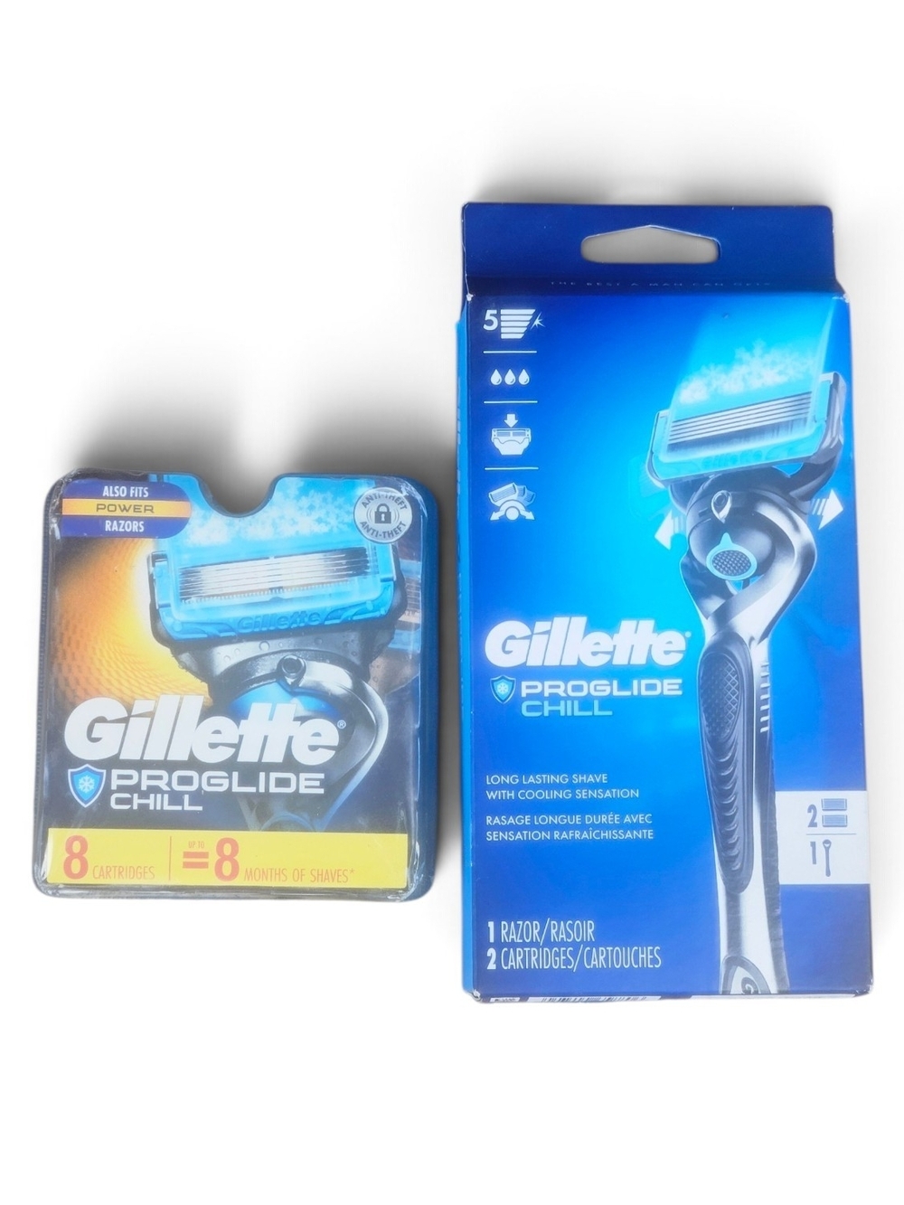Gillette ProGlide Chill Razor & Replacement Cartridges Cooling Comfort